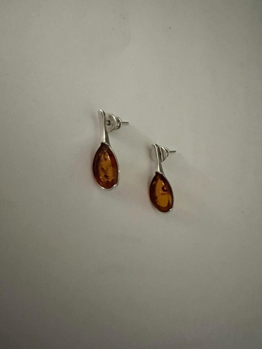 Amber Teardrop Stud Earrings